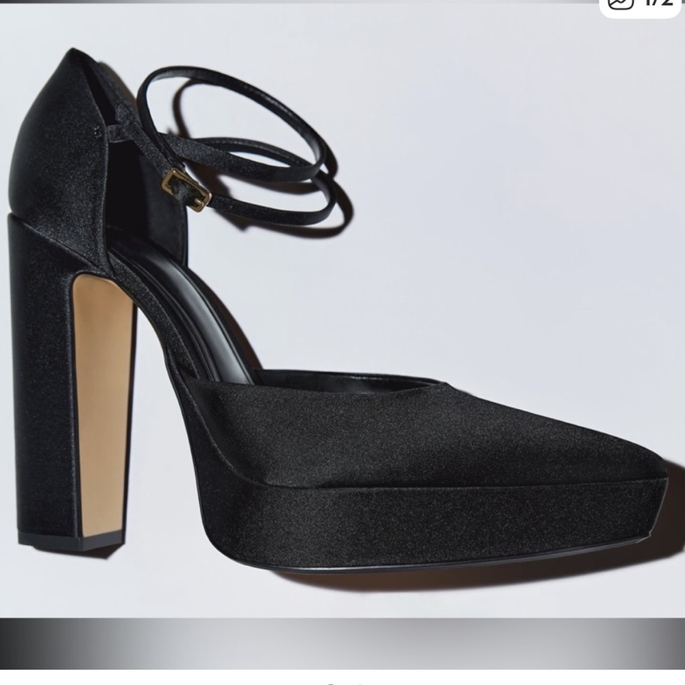 Zara Elegant Black Platform Heels